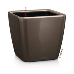 Lechuza QUADRO Premium Kivehető Be Ővel Taupe High Gloss LS műanyag növénytartó 43 cm