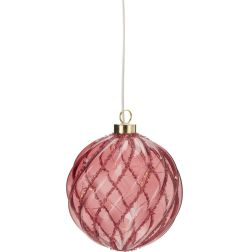 Bordó LED-es üveggömb, 20 melegfehér LED, 14 × 14 cm