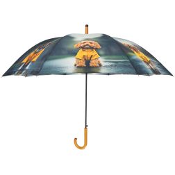 Kutyák esőkabátban mintás esernyő, 120 cm átmérőjű