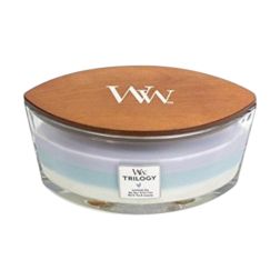 WoodWick Trilogy Calming Retreat hajó üveg illatgyertya